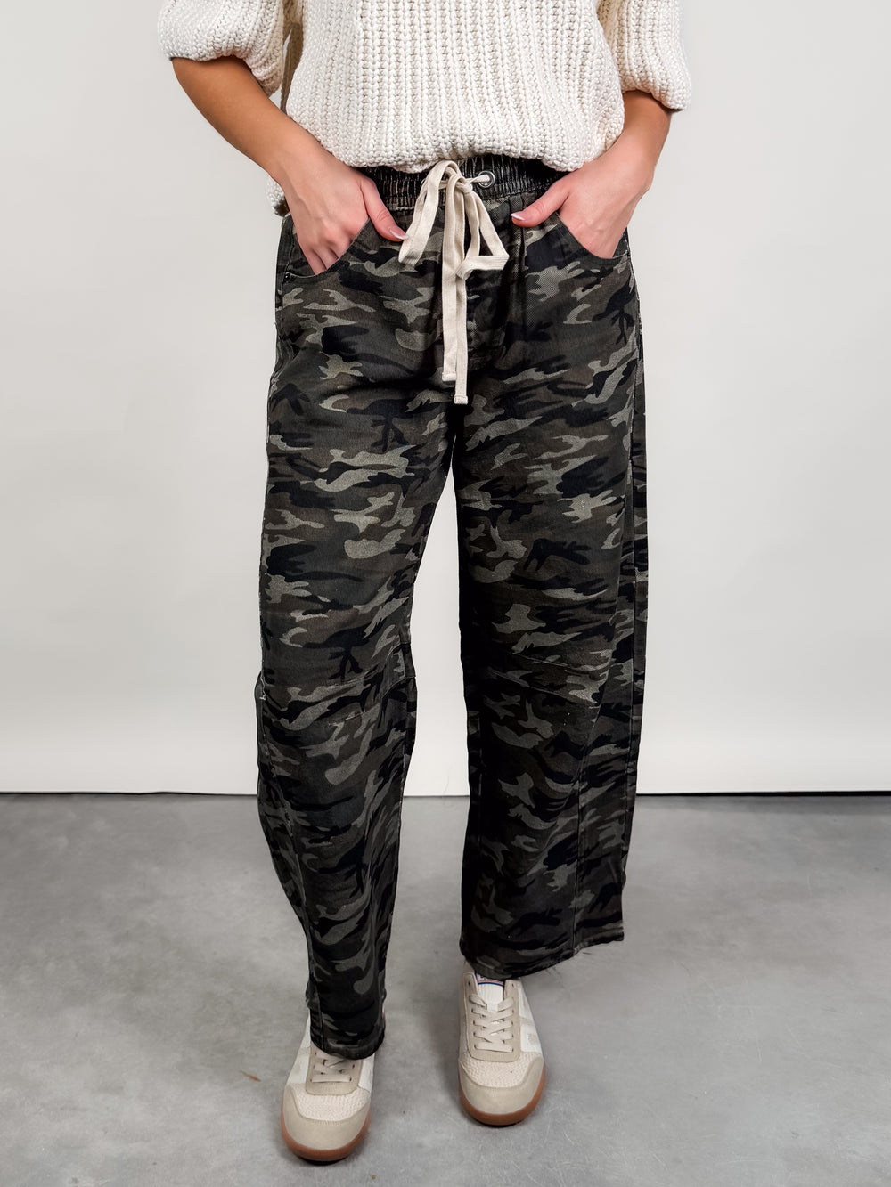 Cast A Shadow Camo Barrel Leg Pants