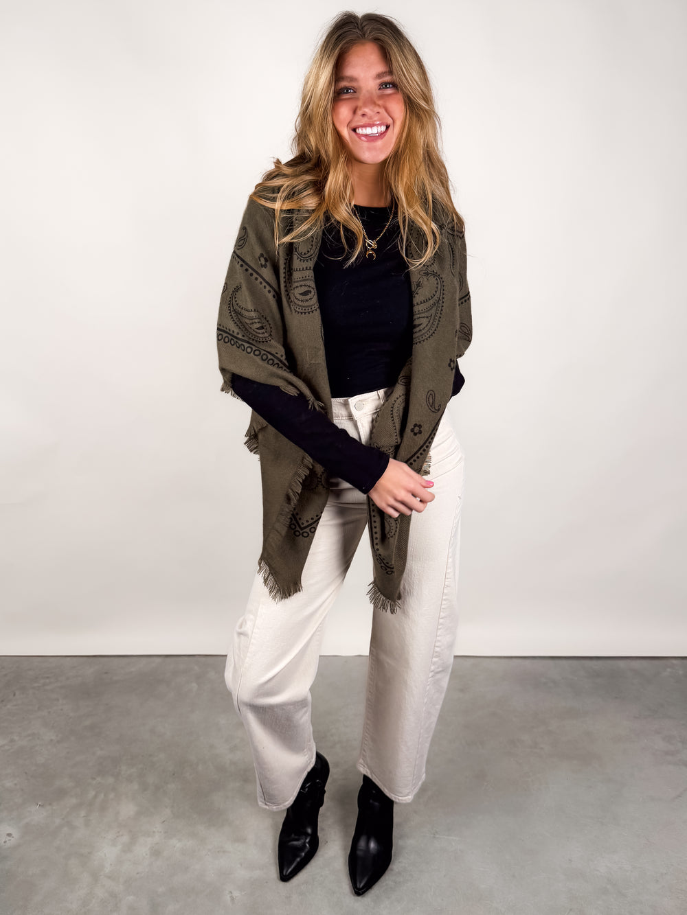 Large Square Bandana Print Scarf