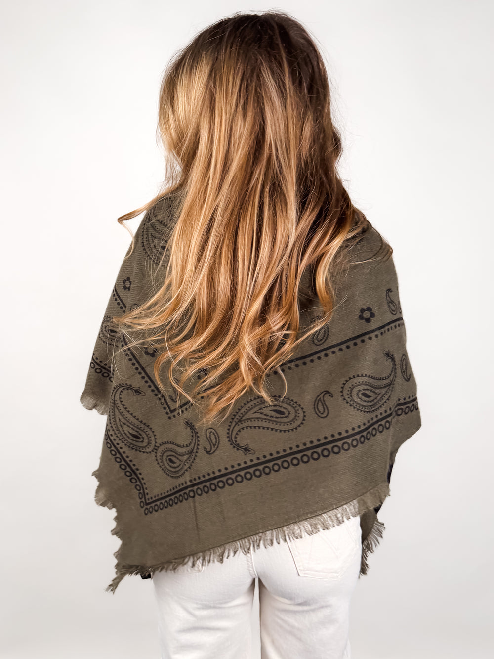 Large Square Bandana Print Scarf