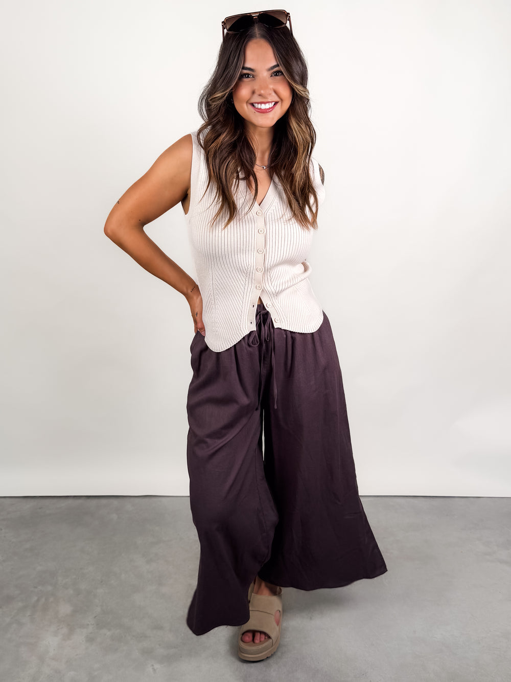 Heard Your Name Side Slit Linen Pants