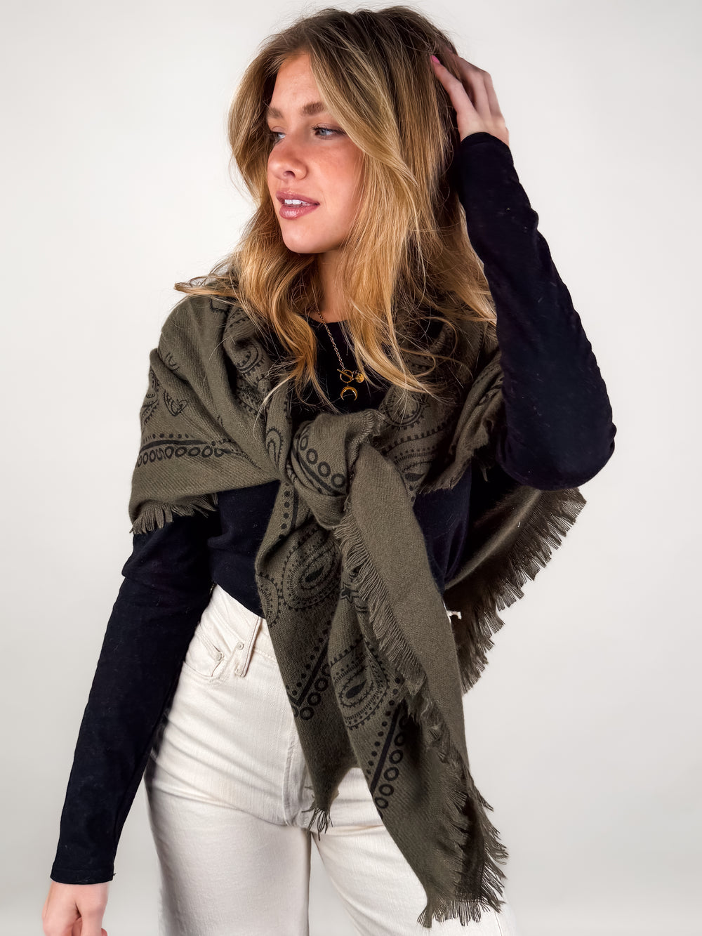 Large Square Bandana Print Scarf