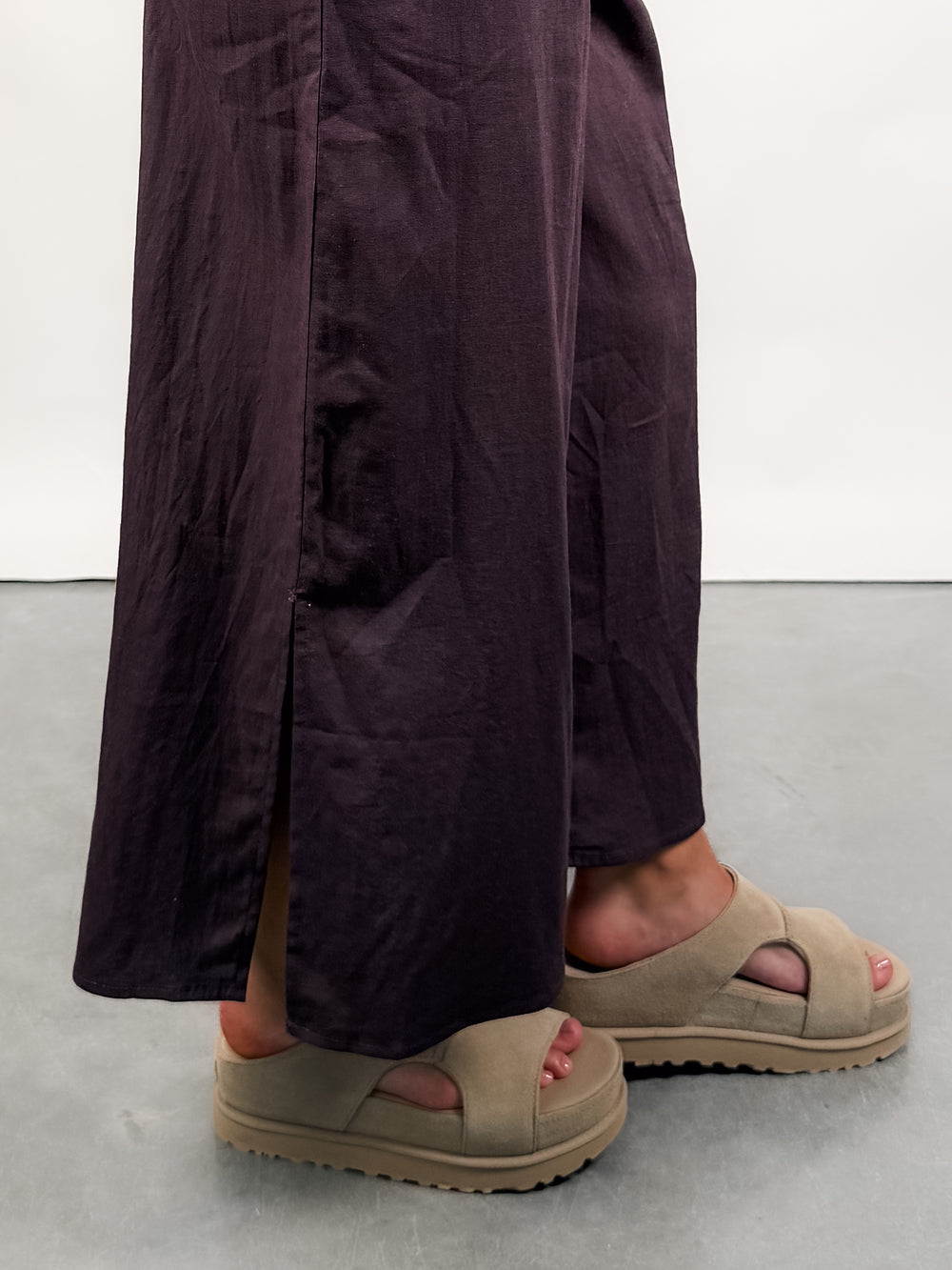 Heard Your Name Side Slit Linen Pants