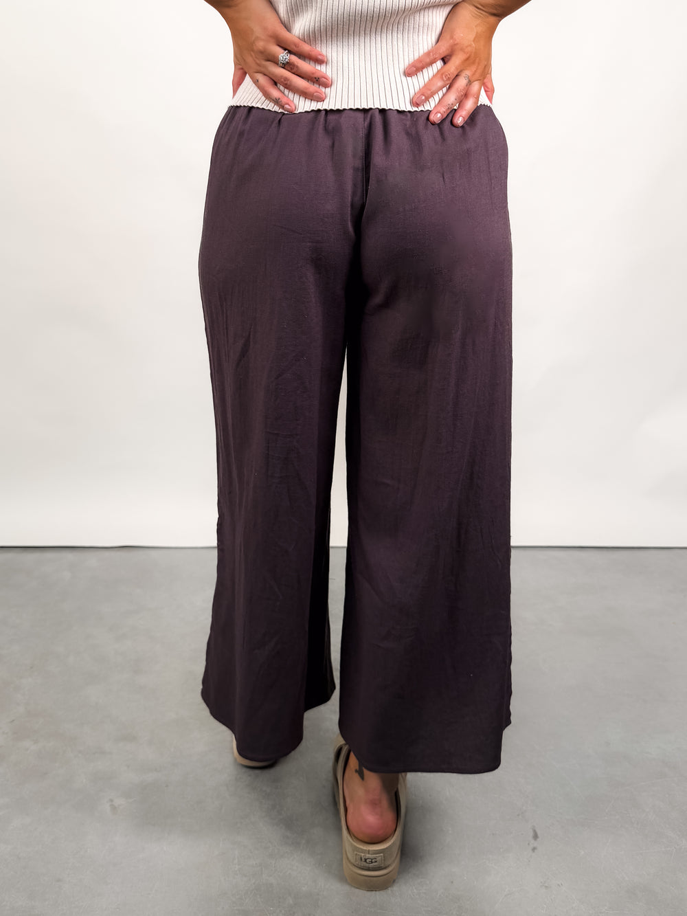Heard Your Name Side Slit Linen Pants
