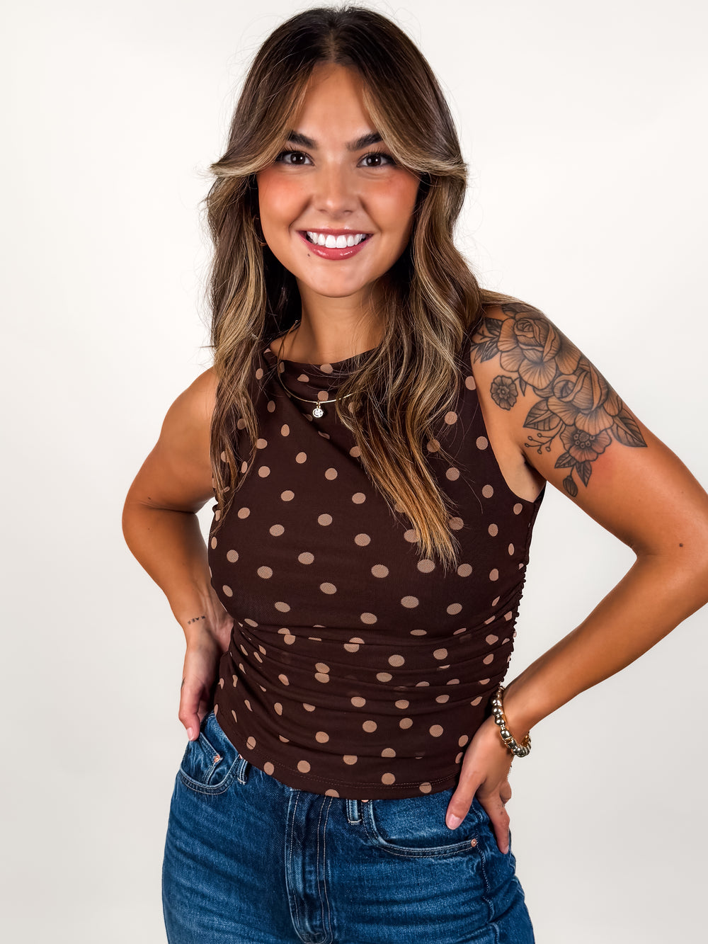 Took A Toll Polka Dot Top