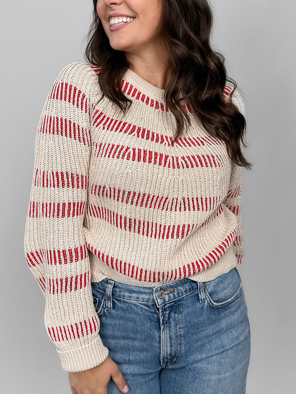 Reagen-Scoop Neck Long Sleeve Sweater