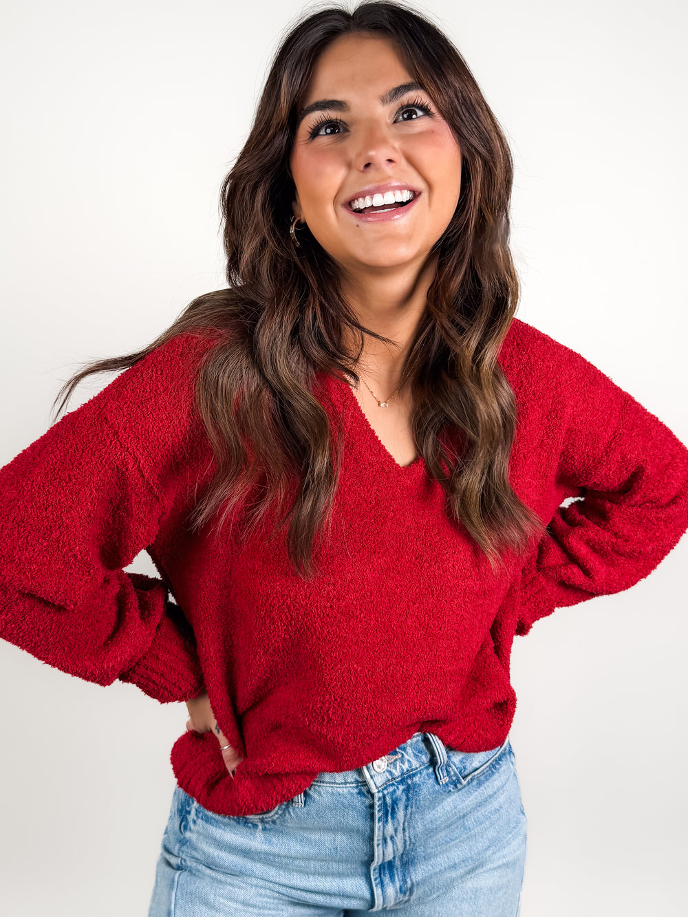 Teddy V Neck Sweater