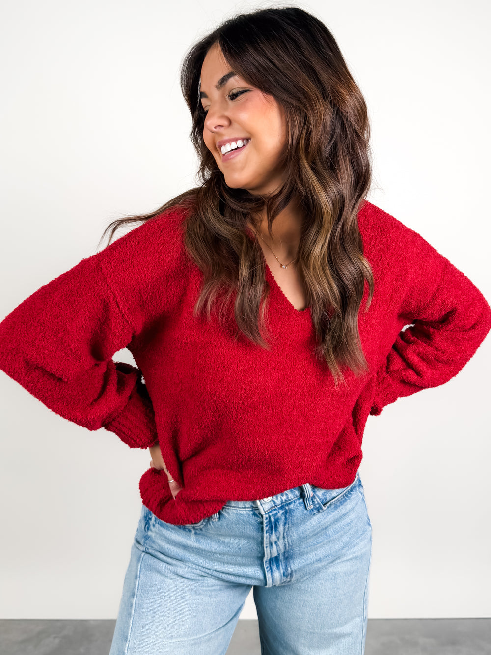 Teddy V Neck Sweater