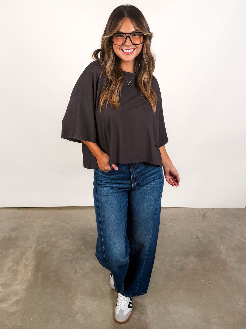 Solid Cropped OS Tee