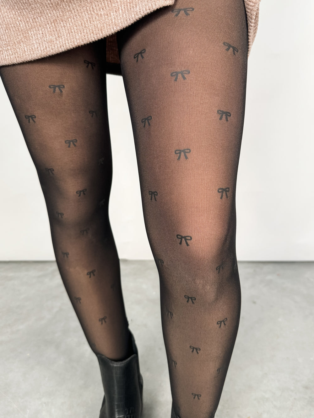 Bow Print Faux Tights