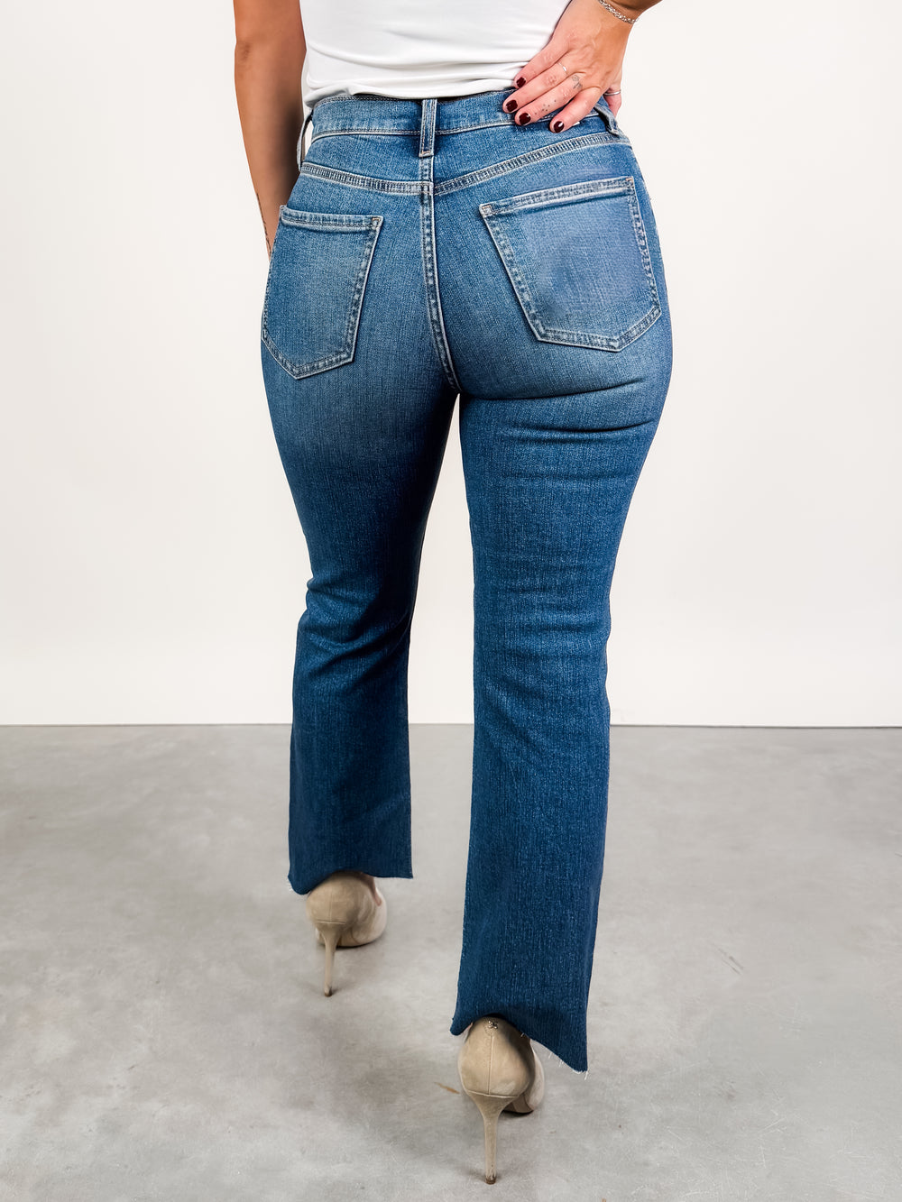 Shy Girl High Rise Crop Flare In Influencer