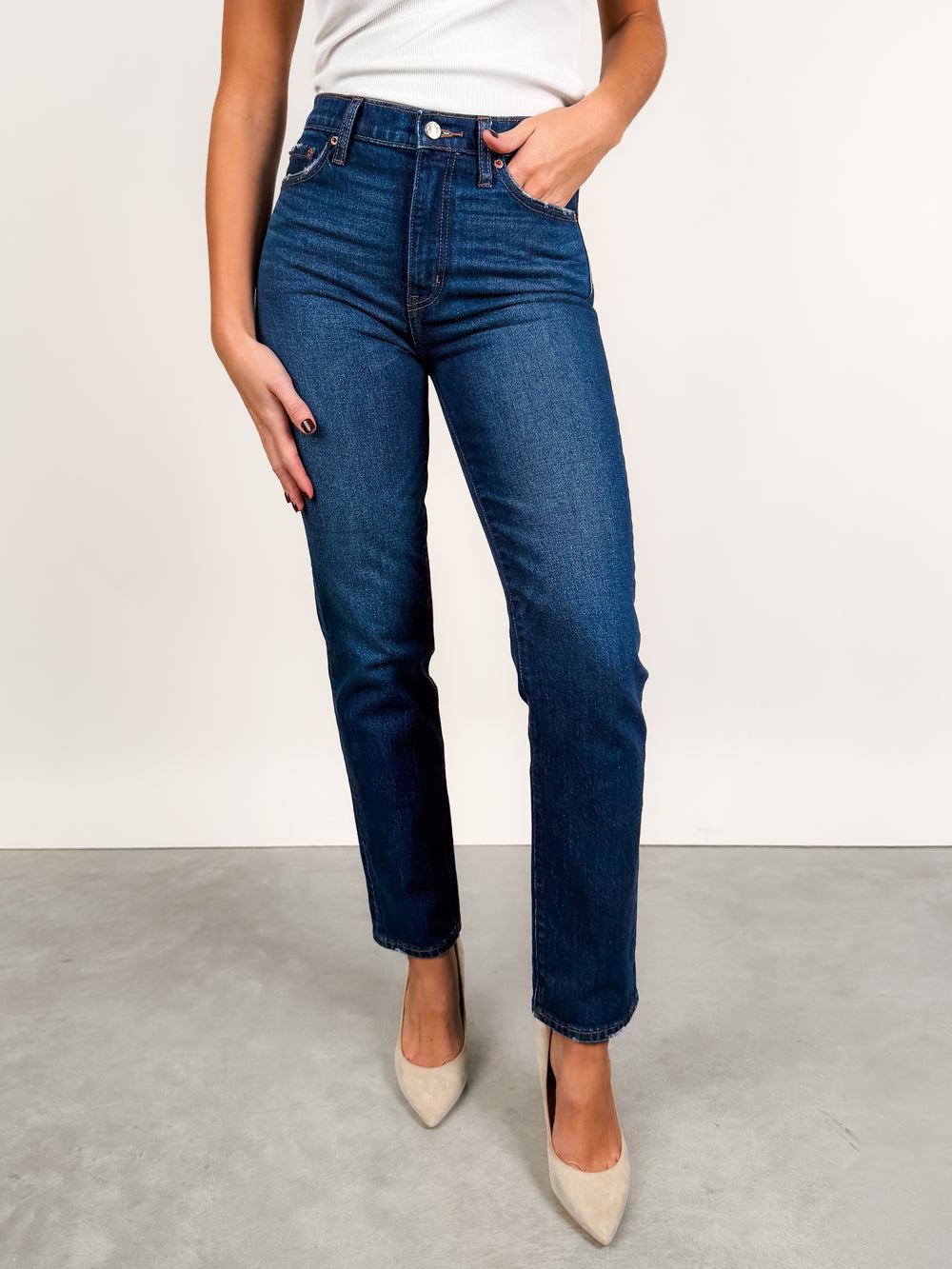 Smarty Pants High Rise Slim In Vintage Ink