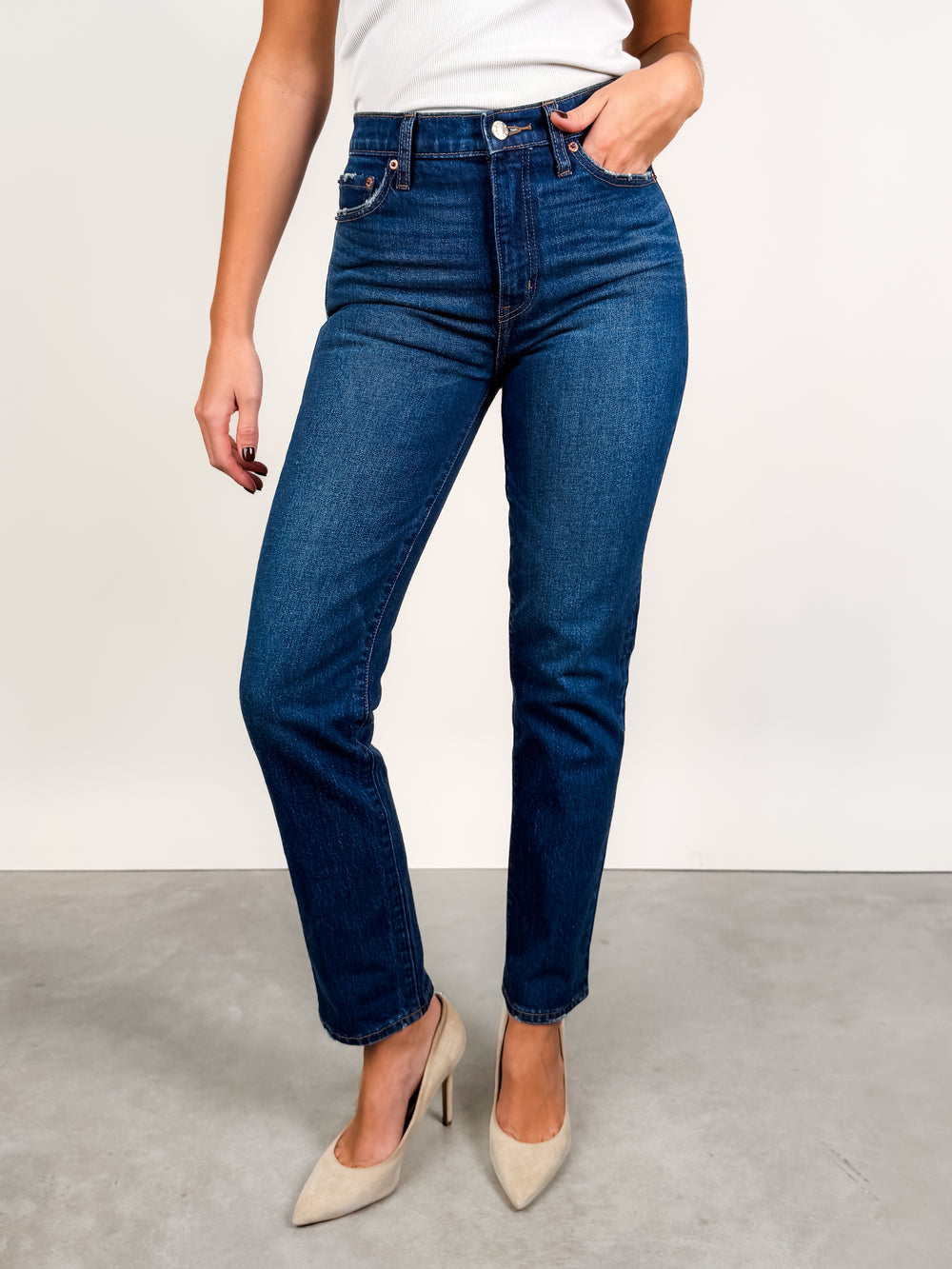 Smarty Pants High Rise Slim In Vintage Ink