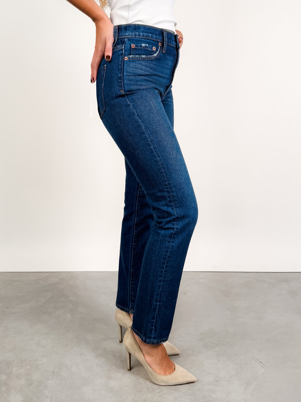 Smarty Pants High Rise Slim In Vintage Ink