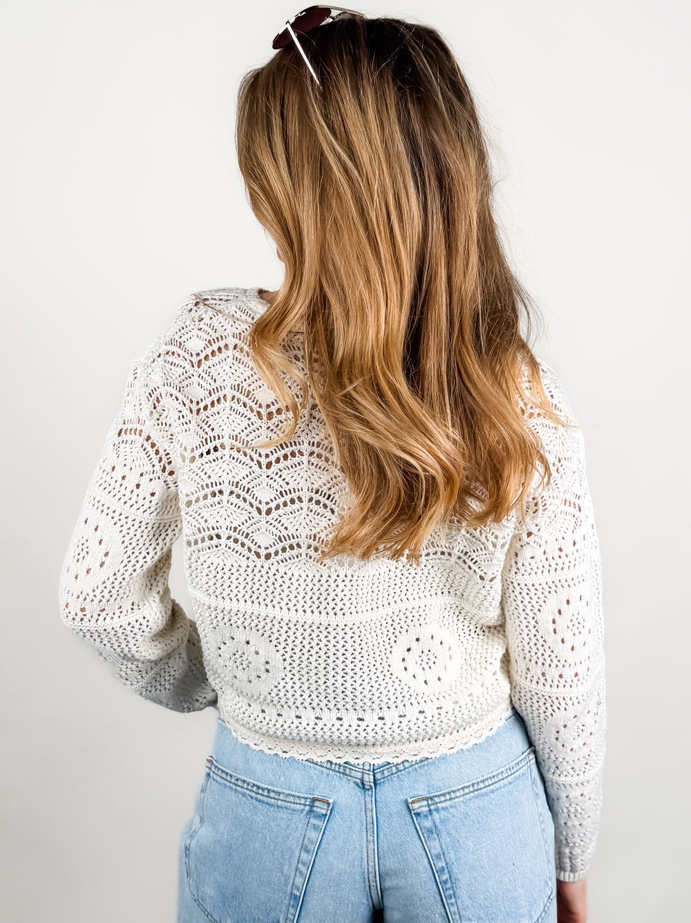 Sunny Open Crochet Pullover