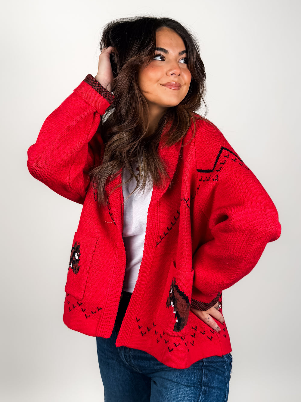 On The Range Horse Knit Cardigan