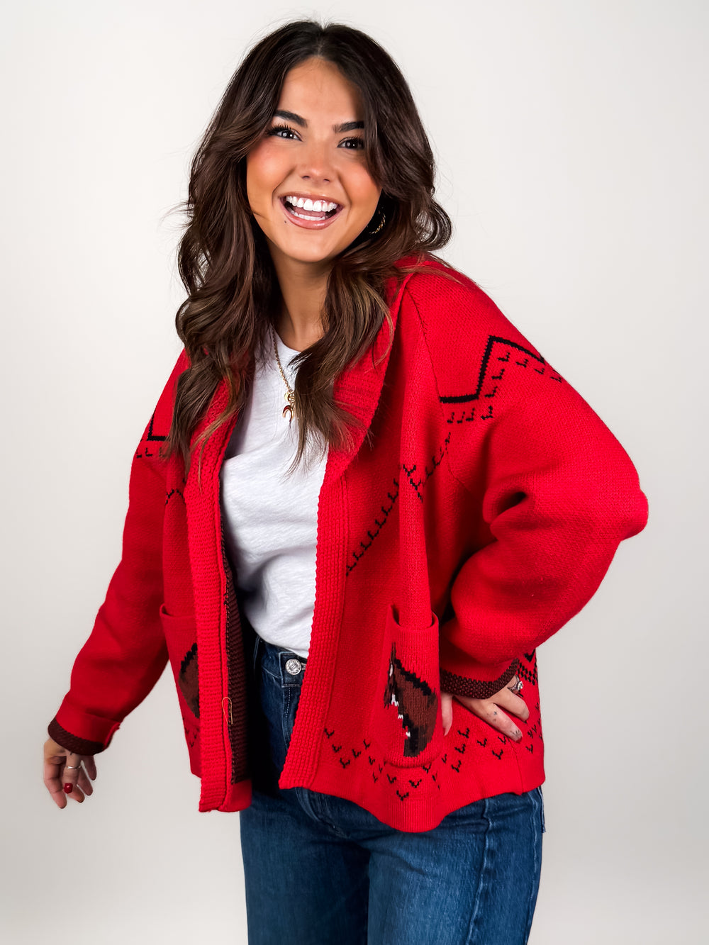 On The Range Horse Knit Cardigan