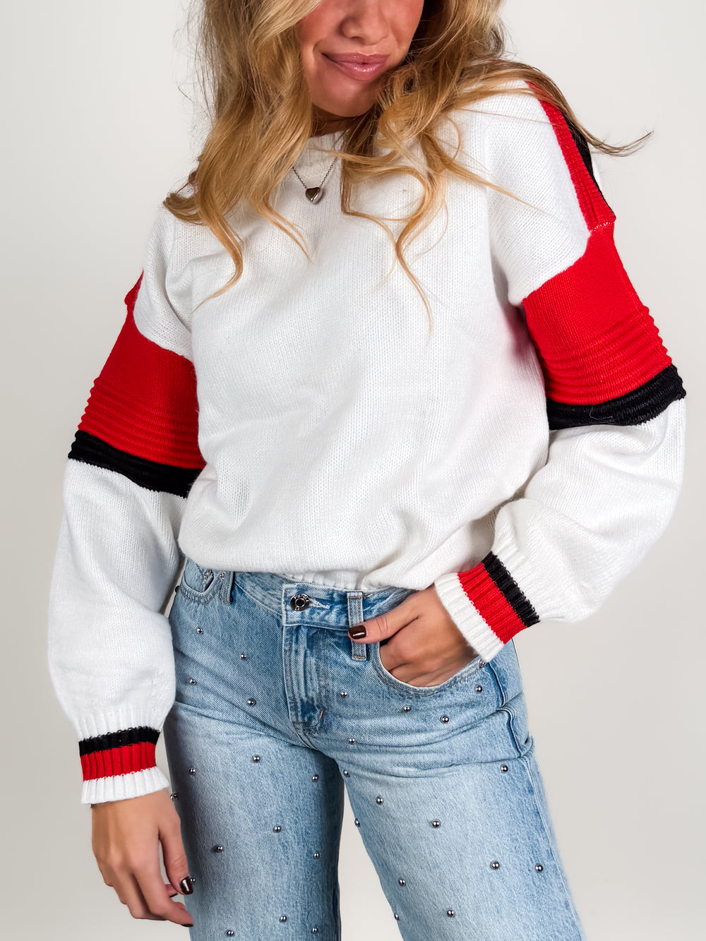 Sporty Stripe Crewneck
