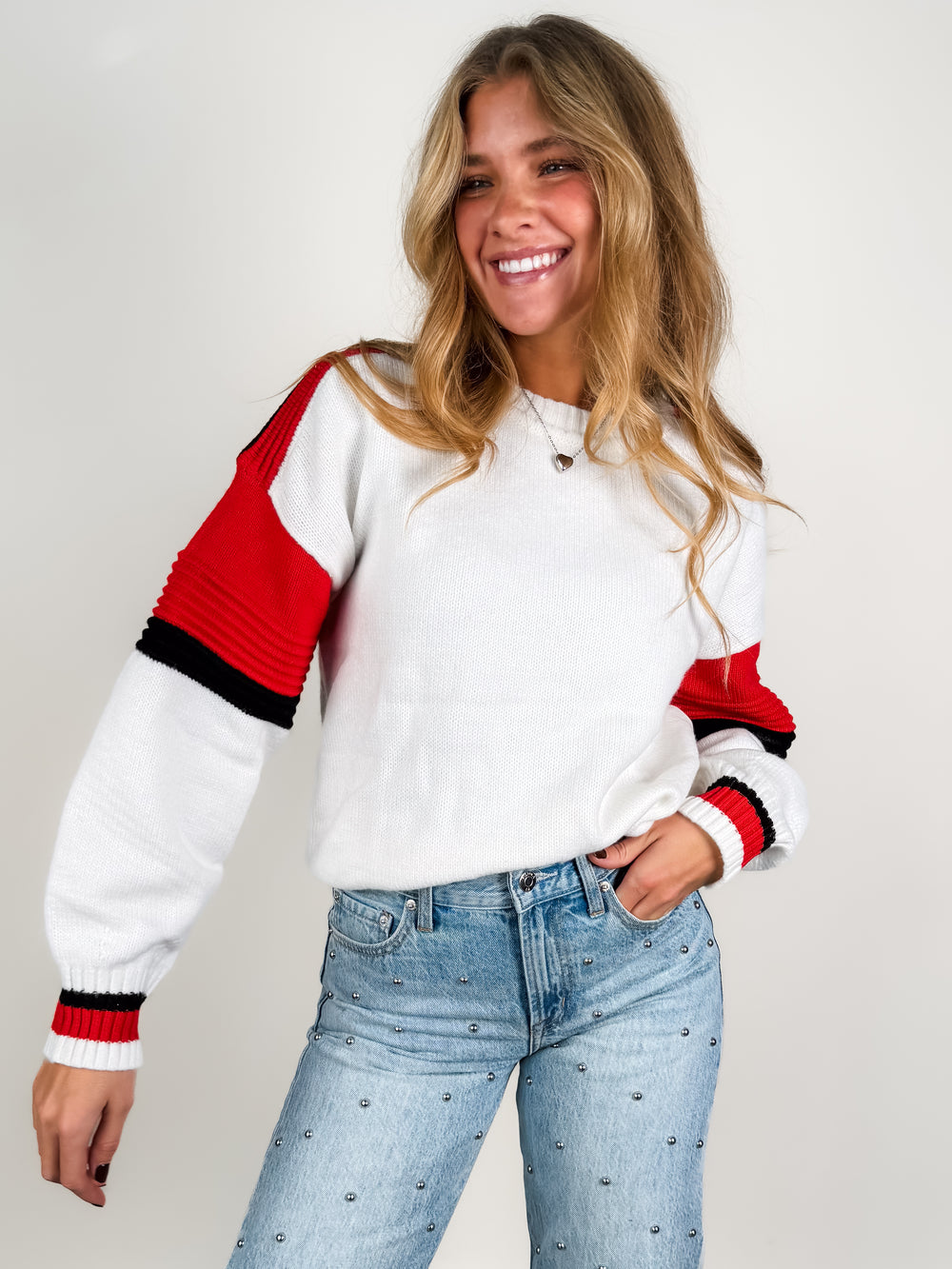 Sporty Stripe Crewneck