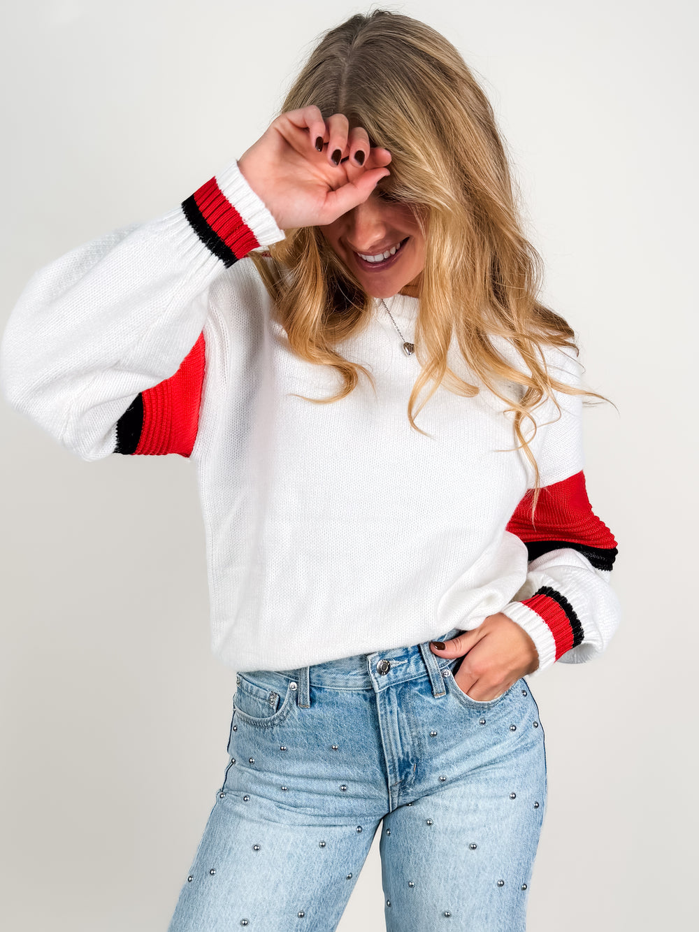 Sporty Stripe Crewneck