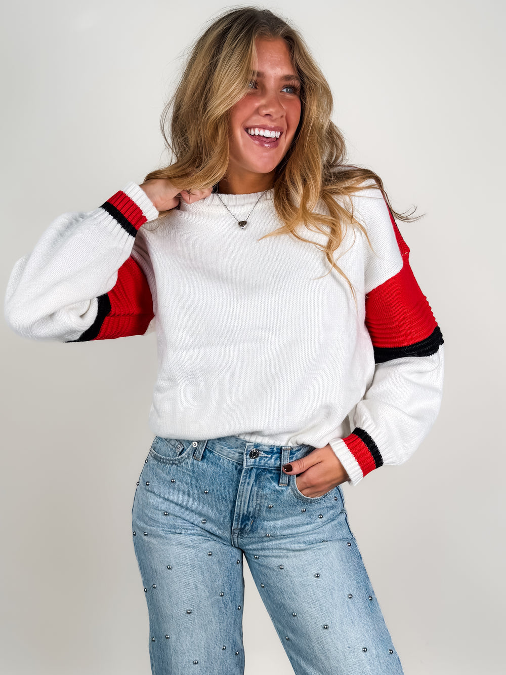 Sporty Stripe Crewneck