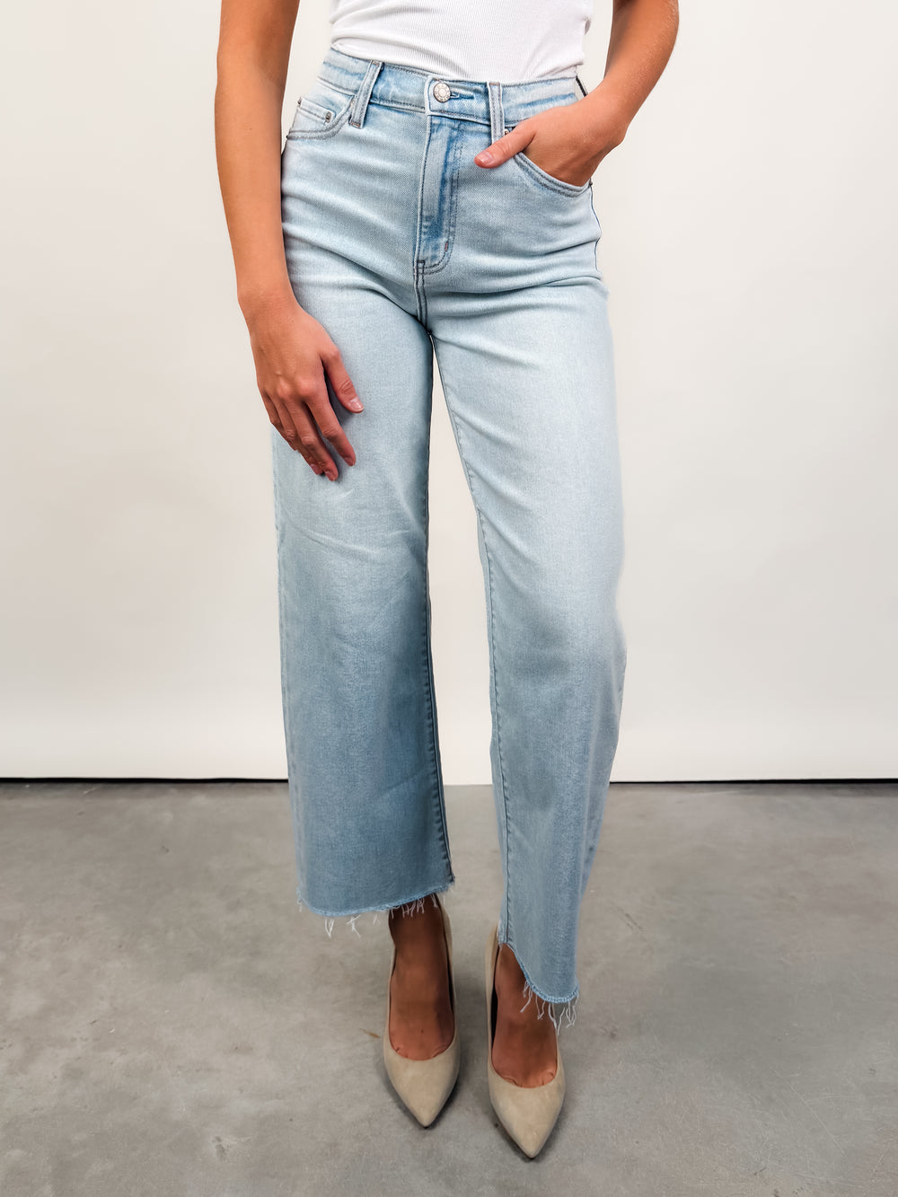 Pleaser High Rise Wide Ankle in Detour