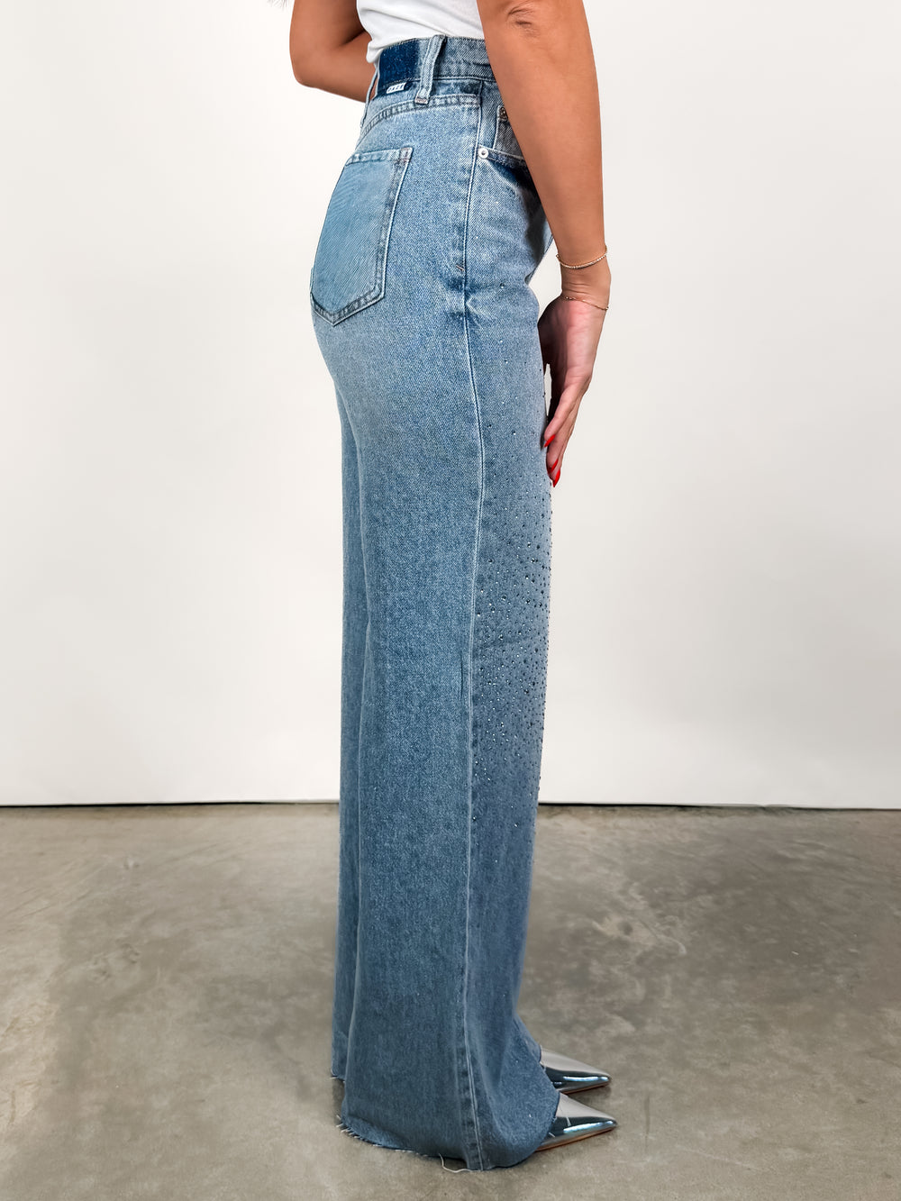 Far Out High Rise Wide Leg in Stardust