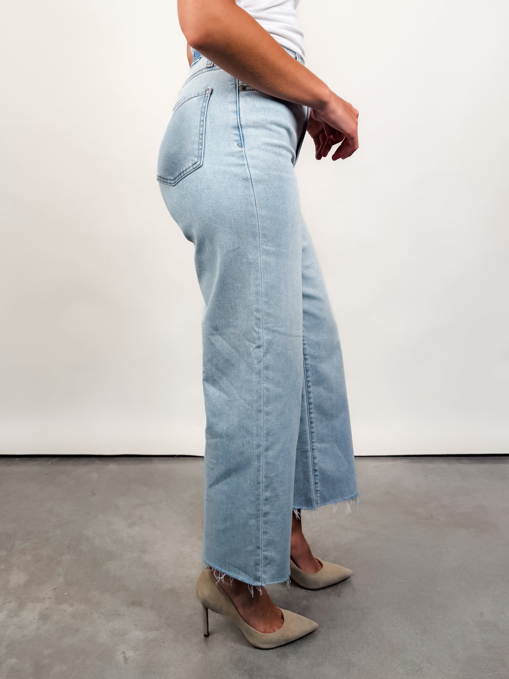 Pleaser High Rise Wide Ankle in Detour