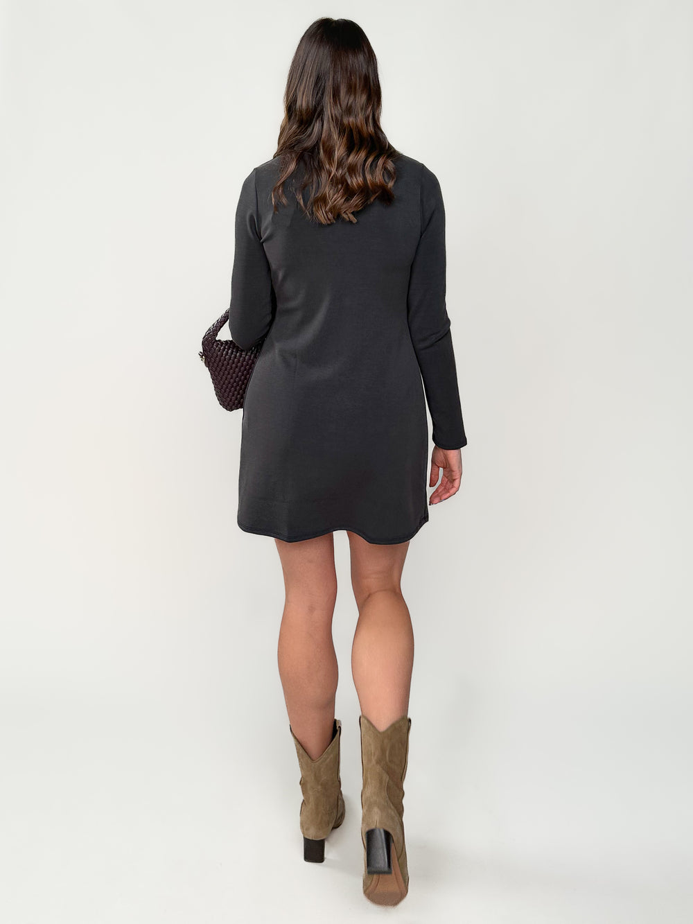 Hustle Mock Neck Knit Mini Dress