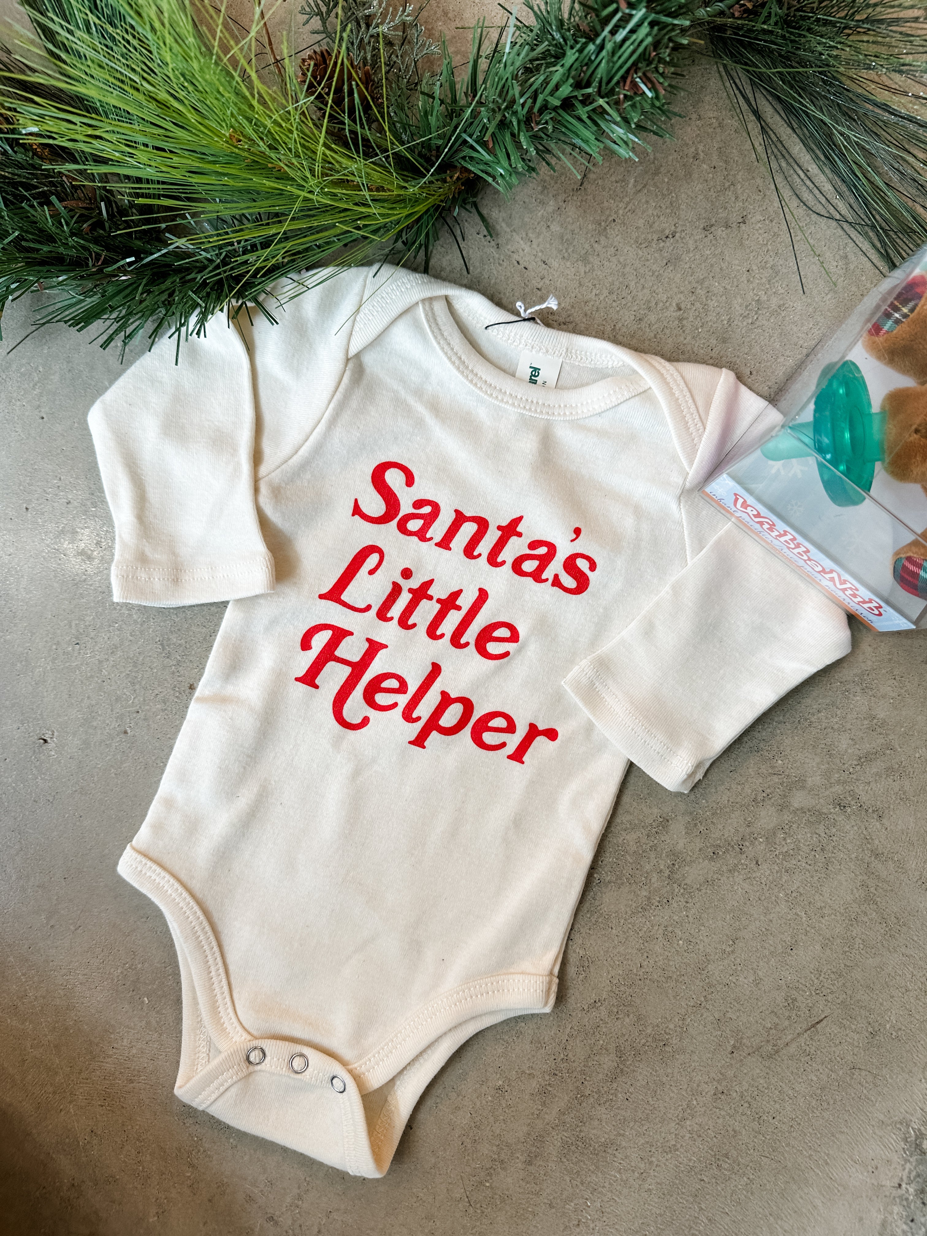 "Santa's Little Helper" Organic Bodysuit