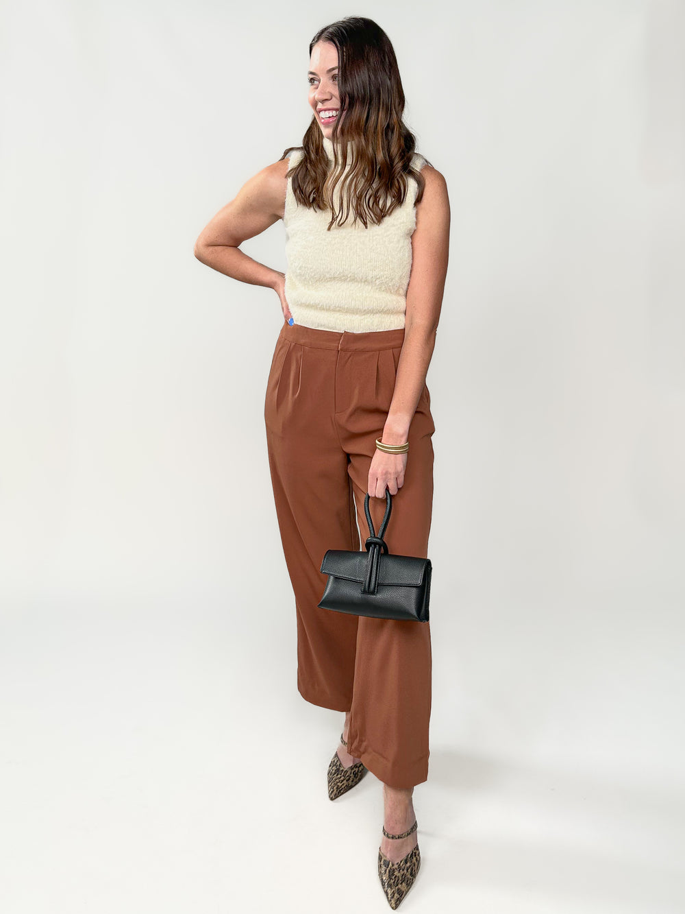 Midday Latte Front Pleated Pant