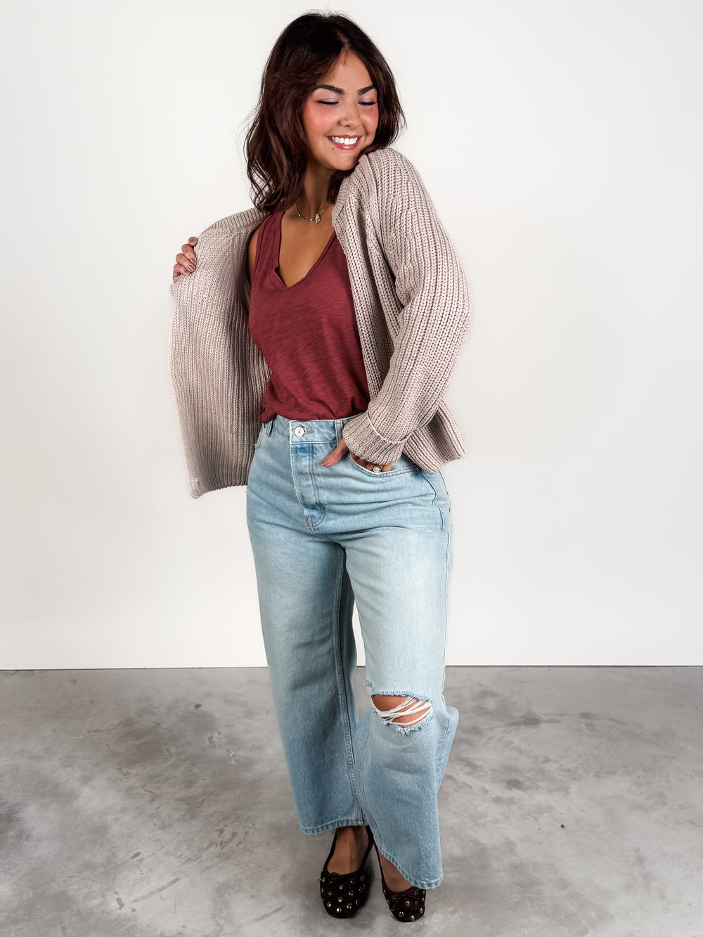 Naz Scoop Neck Slub Tank