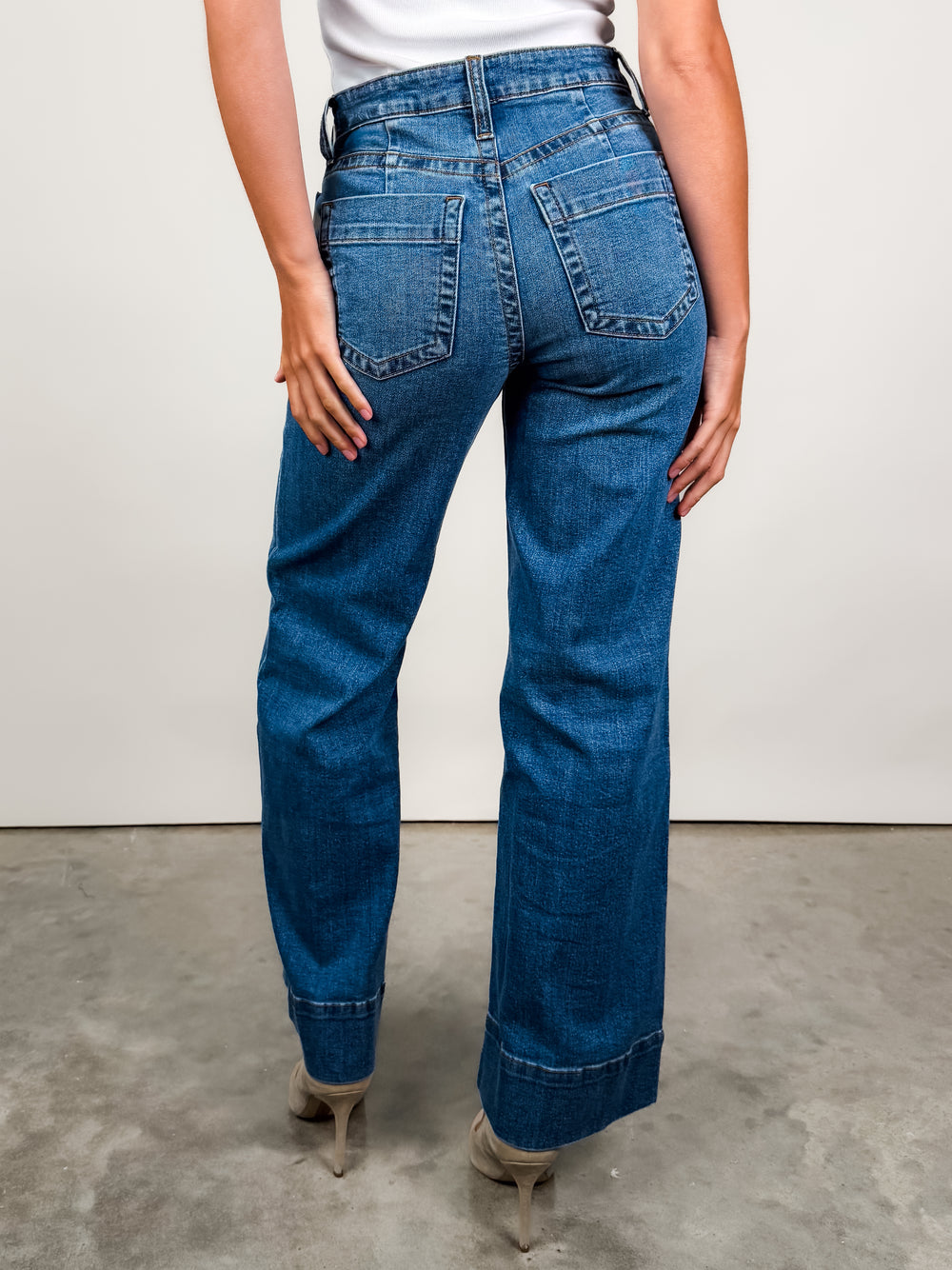Maya High Rise Wide Leg Hem Scoop PKTS in Journey