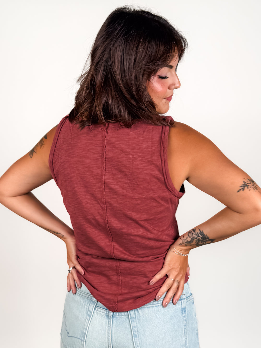 Naz Scoop Neck Slub Tank