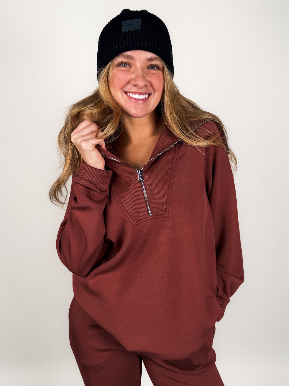 Xina Half Zip Longline Sweat