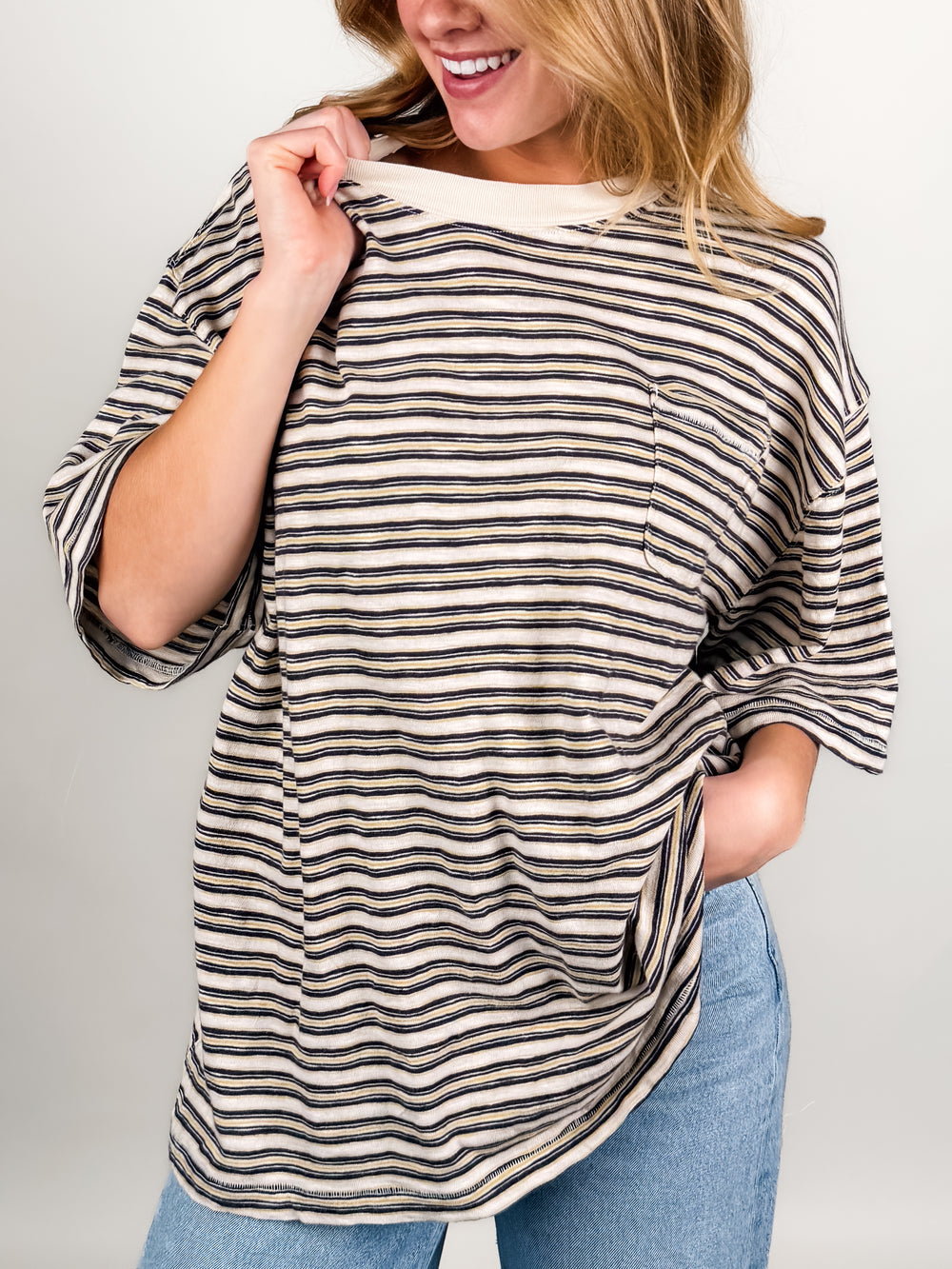 All Love Stripe Pocket Tee