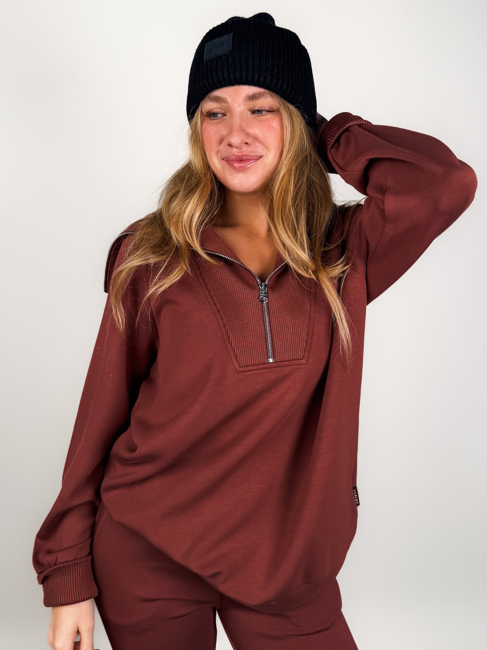 Xina Half Zip Longline Sweat