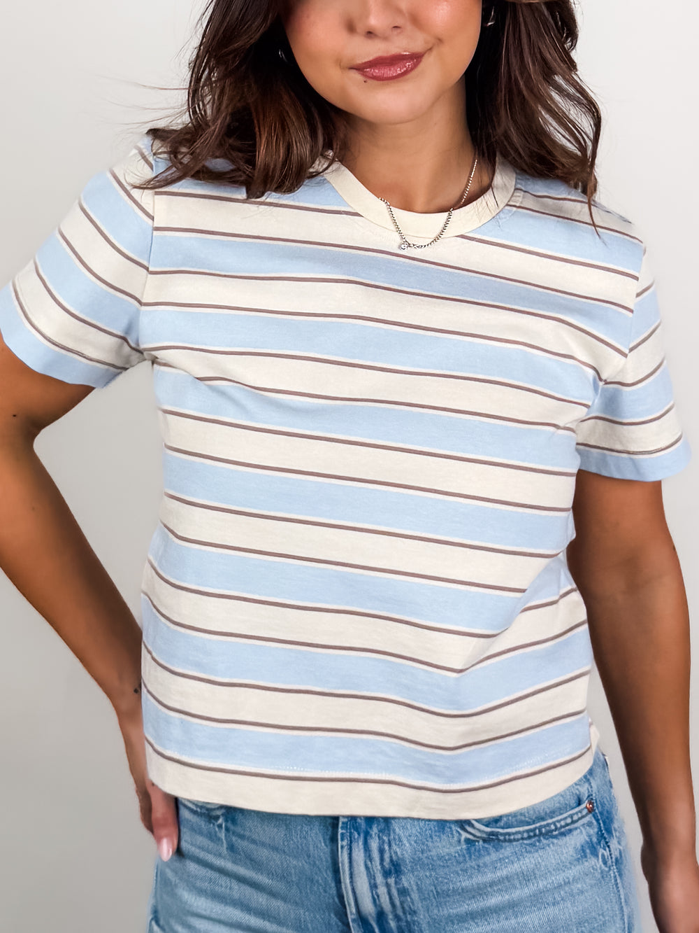 Gia Striped Crew Tee