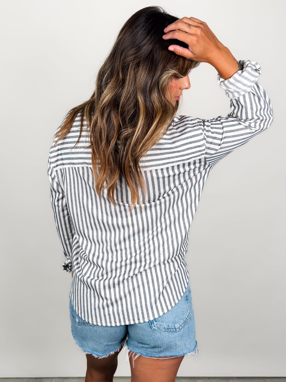 Reese Button Up Stripe Top