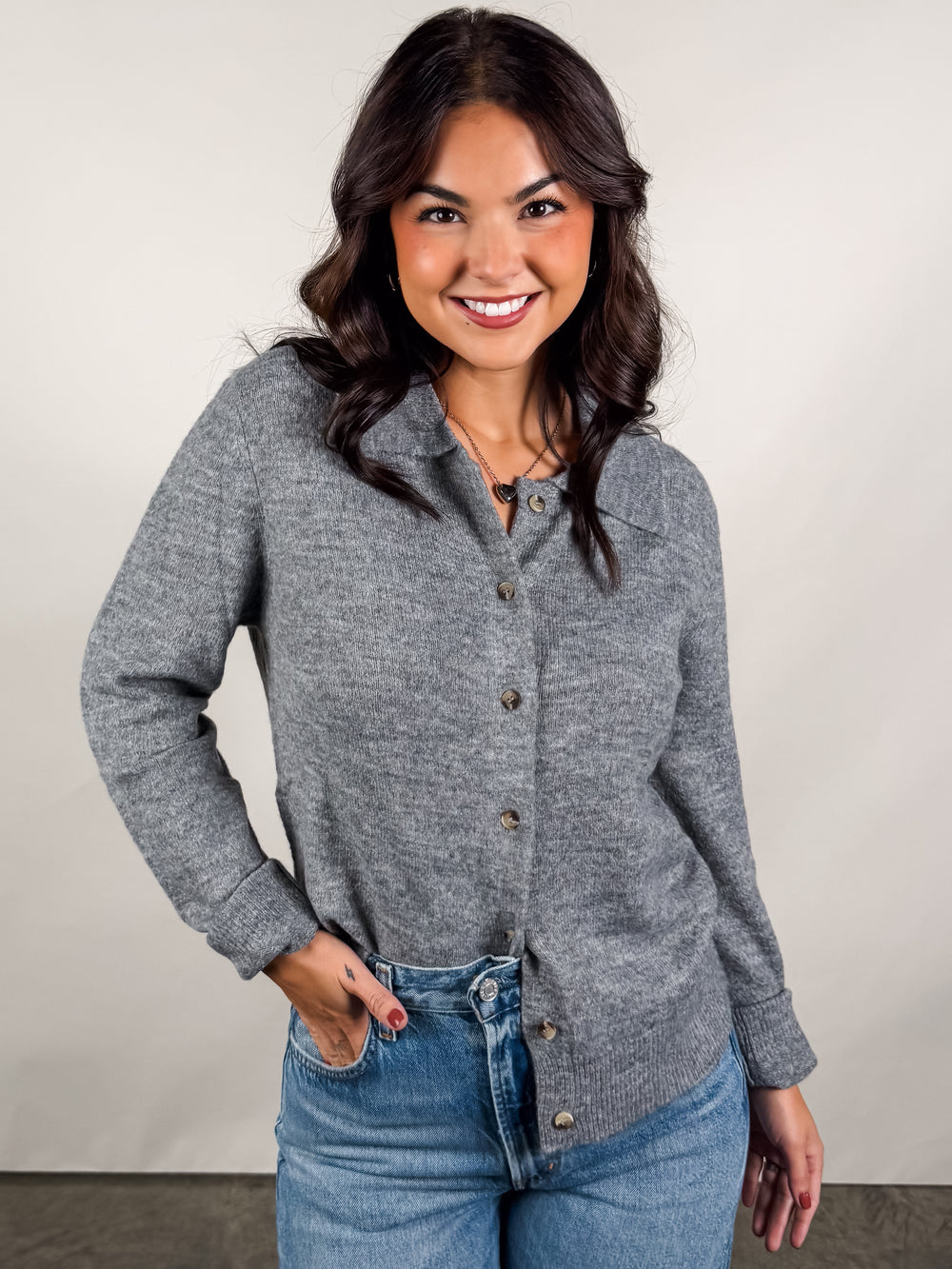 Serafina Button Front L/S Sweater