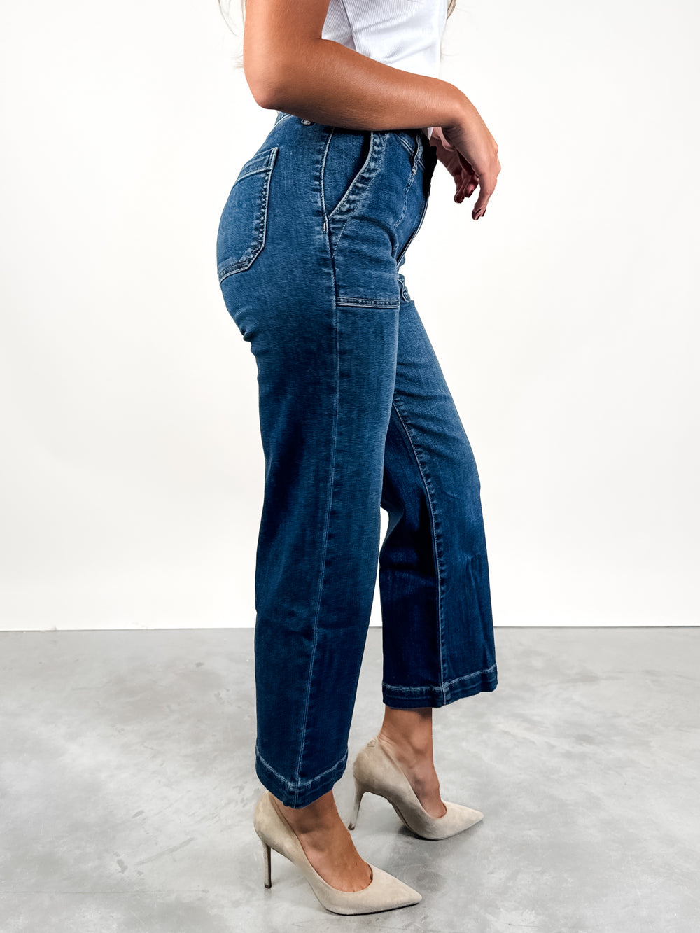 Charlotte High Rise Wide Leg in Reflective