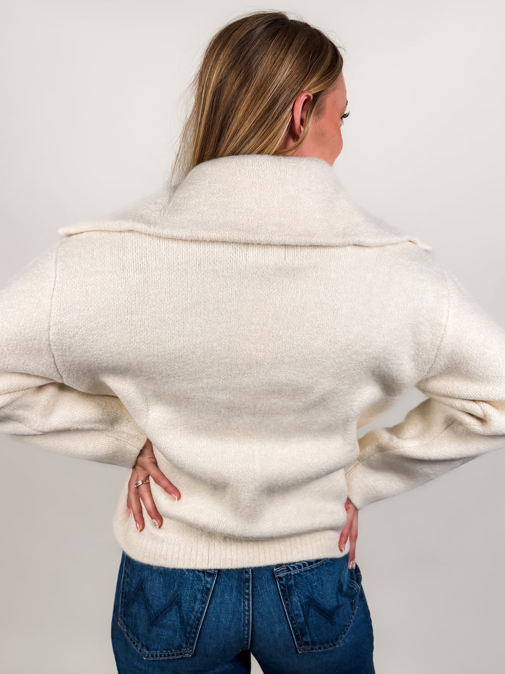 Rue Zip Up Sweater Knit Jacket