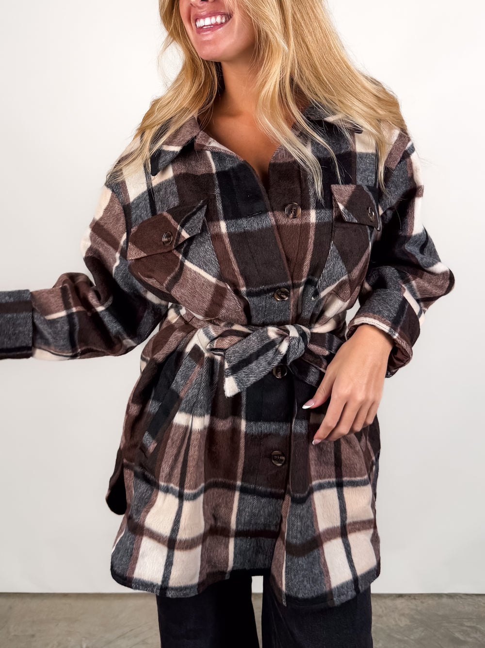 Locket Plaid Coat