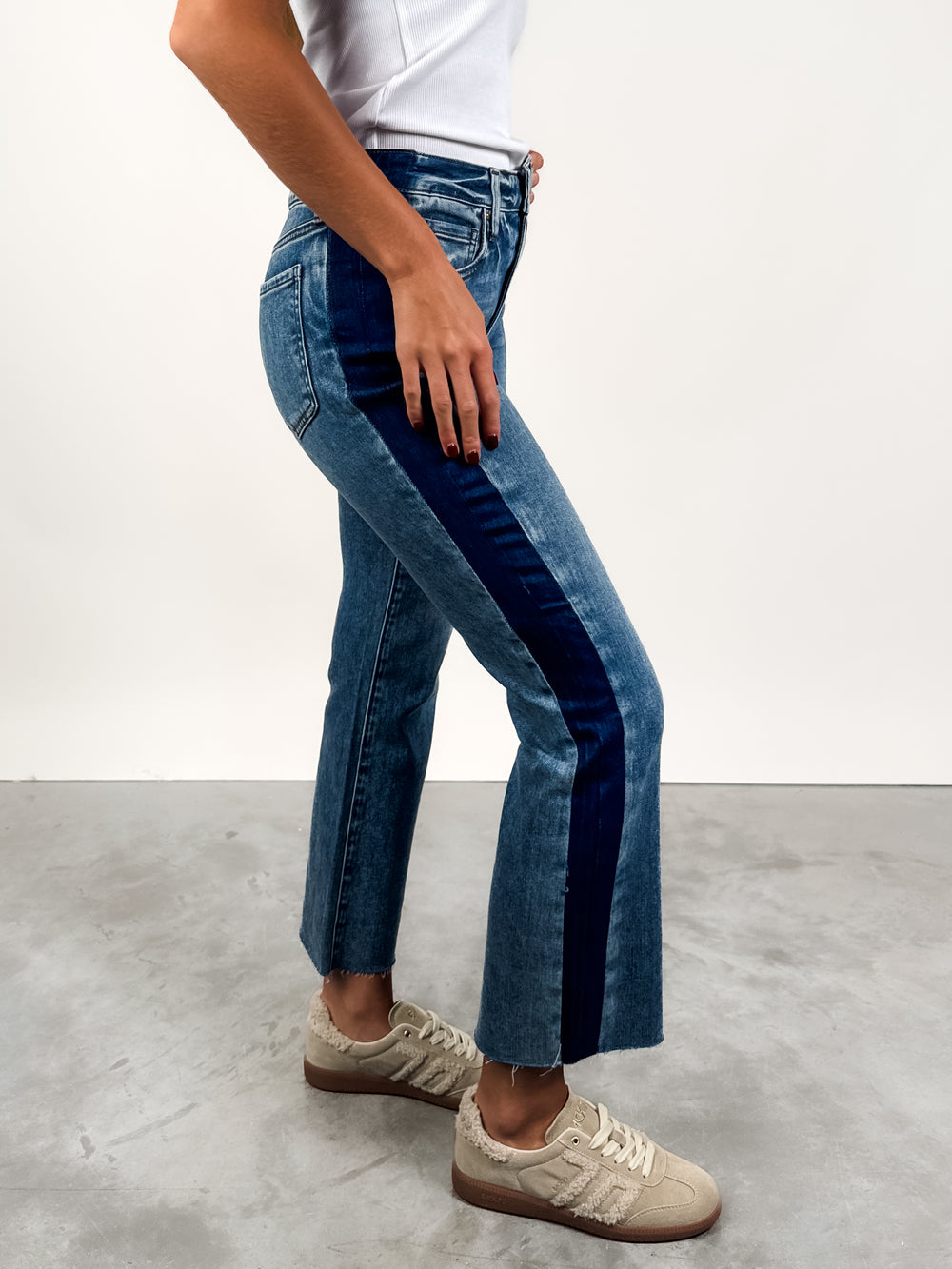 Kelsey High Rise Ankle Flare in Inerrant