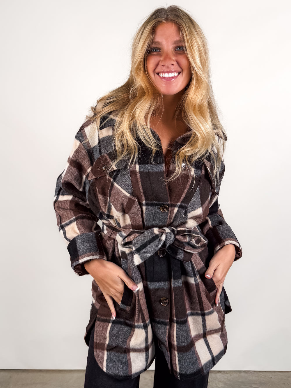 Locket Plaid Coat