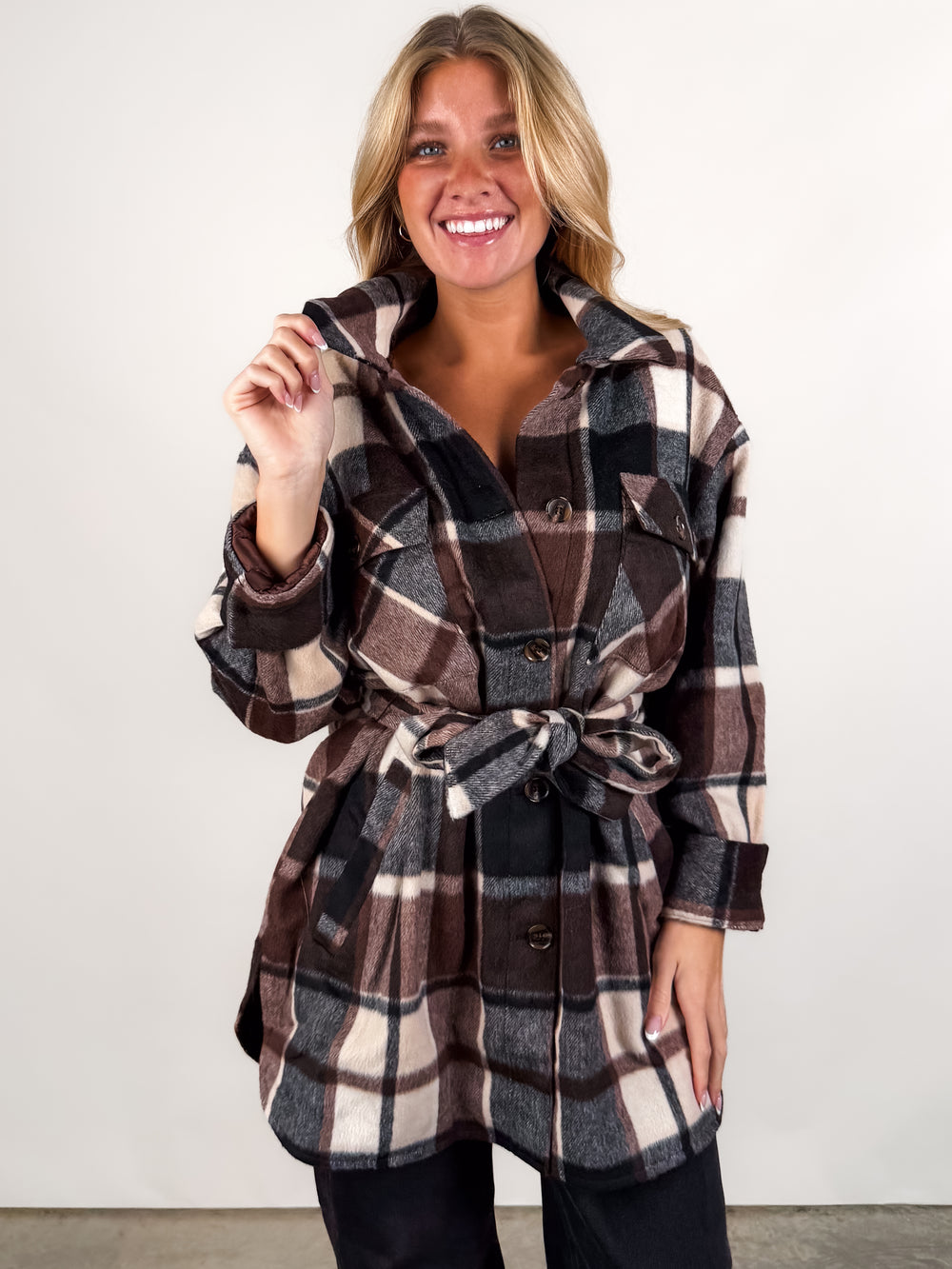 Locket Plaid Coat