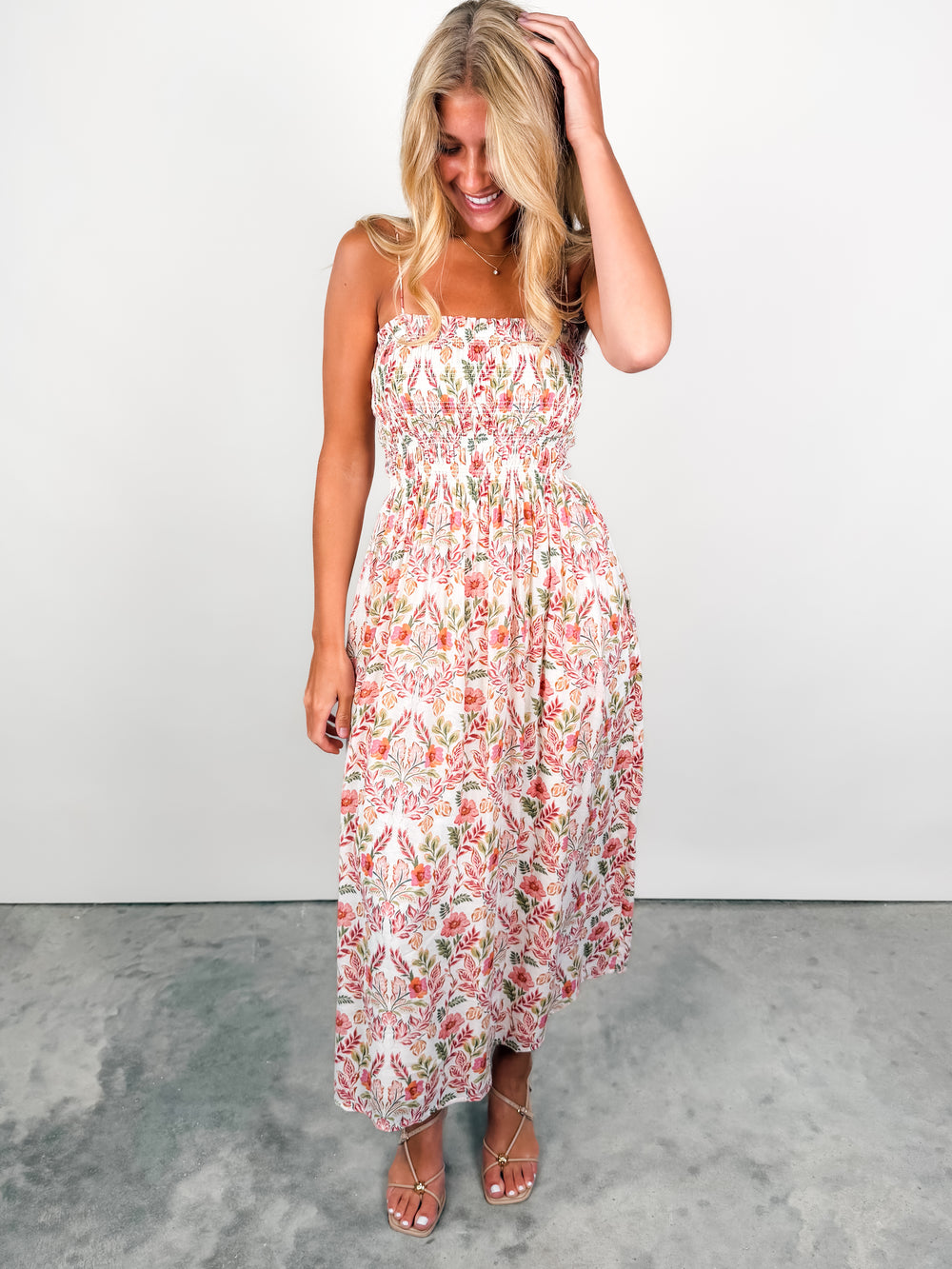 Cornelia Ami Floral Midi Dress
