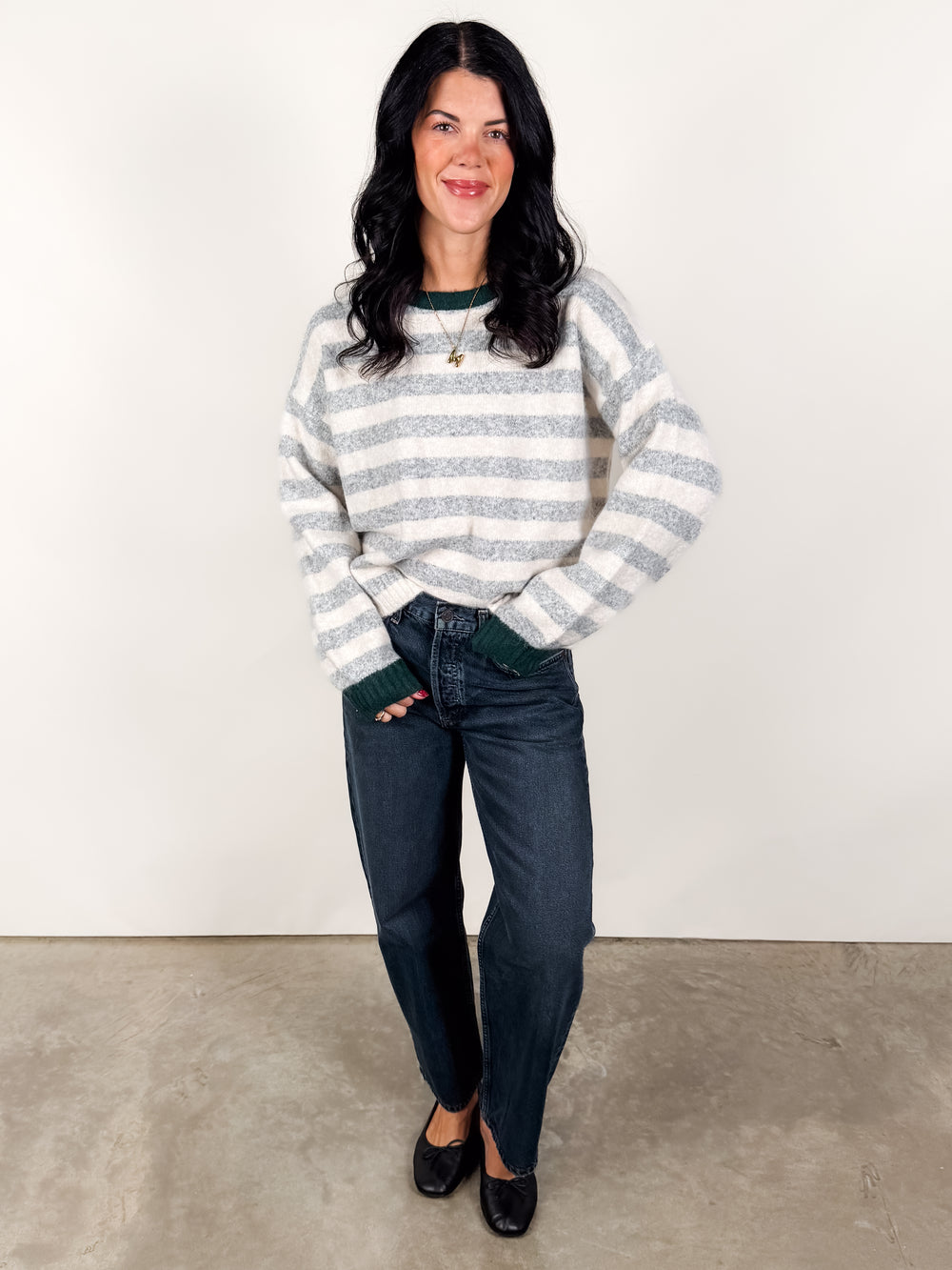 No Time To Waste  Striped Sweater