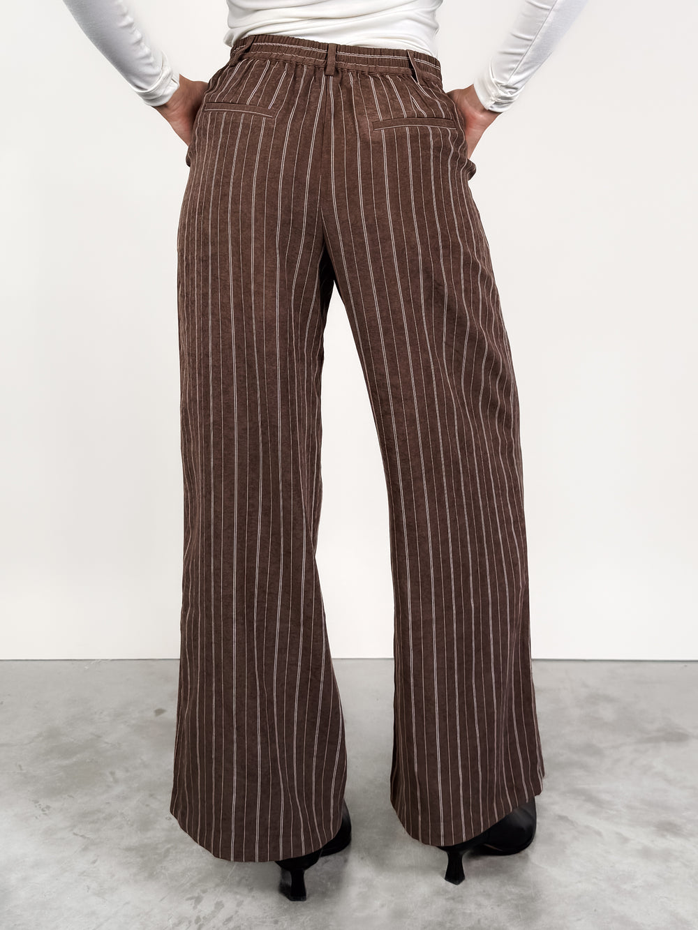 Alma Pinstripe Wide Leg Pant