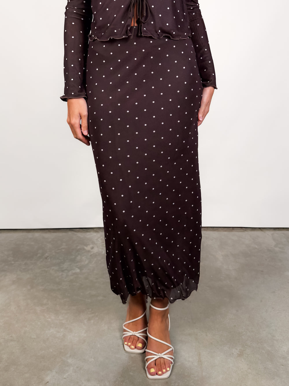 Eda Polka Dot Midi Skirt