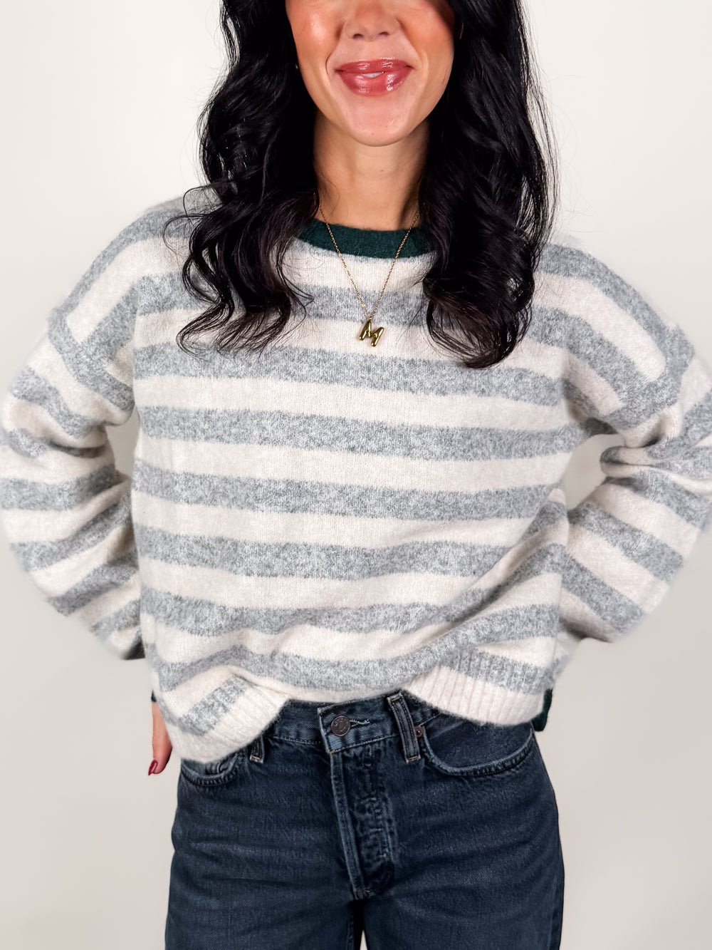 No Time To Waste  Striped Sweater